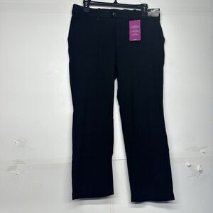 Lee Women's Size 10p Black regular fit ,straight leg,mid Rise Knit Pants